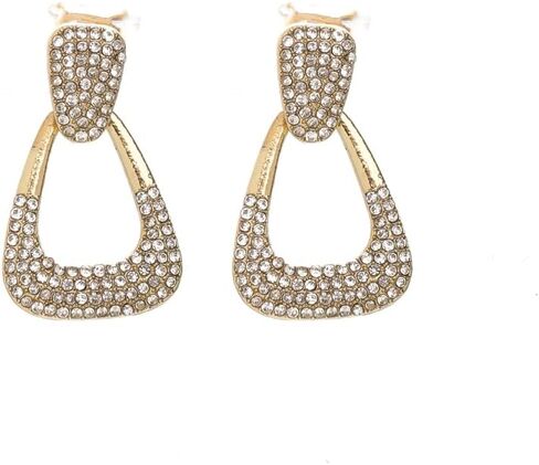 Women's Golden Ear Clips Clip On Earrings for Girls Cubic Zirconia Crystal in Kuwait