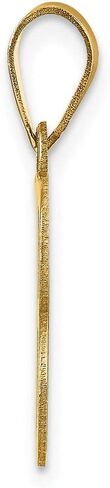 Solid 14k Yellow Gold Etched Letter B Initial Pendant Charm in Saudi Arabia