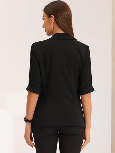سترة Allegra K Work Dressy Business كاجوال من الشيفون بأكمام قصيرة للنساء in Saudi Arabia