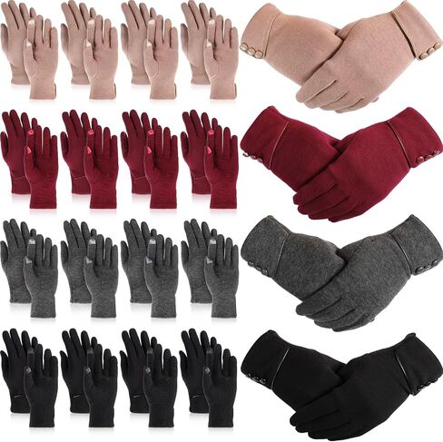 Twistover 20 Pairs Women's Winter Touch Screen Gloves Women's Texting Fleece Lined Windproof and Gloves Winter Texting Gloves for Woman Girl in Kuwait