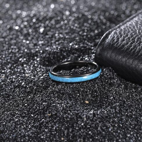 TRUMIUM 4mm Tungsten Rings for Men Women Blue Turquoise Lapis Lazuli Inlay Mens Wedding Band Silver Engagement Promise Ring High Polished Dome Comfort Fit Size 6-12 in Saudi Arabia