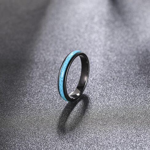 TRUMIUM 4mm Tungsten Rings for Men Women Blue Turquoise Lapis Lazuli Inlay Mens Wedding Band Silver Engagement Promise Ring High Polished Dome Comfort Fit Size 6-12 in Saudi Arabia