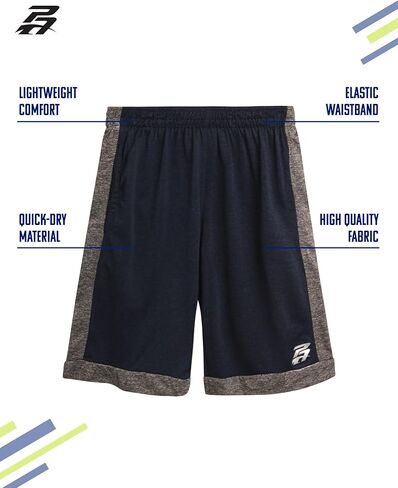 شورت رياضي للأولاد من Pro Athlete - شورت كرة السلة Active Performance (عبوتان) in Kuwait