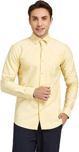 CILIVIO Men's 100% Cotton Oxford Dress Shirt Button-Down Long Sleeve Business Casual Shirt Regular Fit in Saudi Arabia