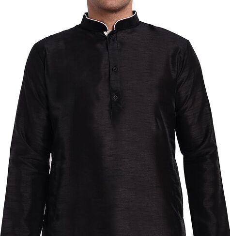 SKAVIJ Men's Art Silk Indian Ethnic Wear Kurta Pajama and Scarf Suit Festivals Season Party Dress Set in Saudi Arabia