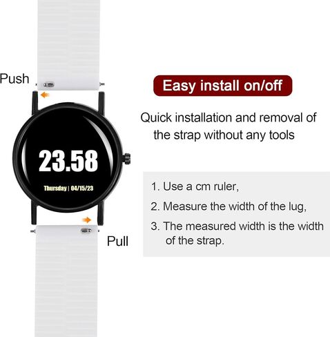 HARFINGTON Silicone Watch Band Quick Release Soft Rubber Watch Strap for Men Women in Saudi Arabia