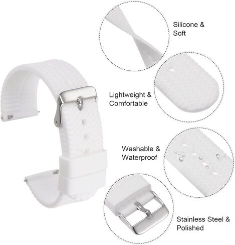 HARFINGTON Silicone Watch Band Quick Release Soft Rubber Watch Strap for Men Women in Saudi Arabia