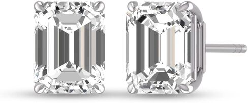 أقراط ألماس سوليتير من قطع الزمرد عيار 1 قيراط - 1 قيراط متوفرة في الذهب الأبيض عيار 14 قيراط والذهب الأصفر in Kuwait