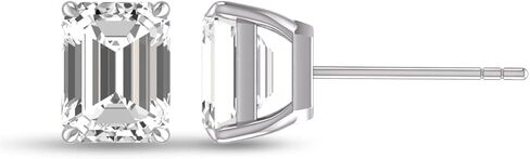 أقراط ألماس سوليتير من قطع الزمرد عيار 1 قيراط - 1 قيراط متوفرة في الذهب الأبيض عيار 14 قيراط والذهب الأصفر in Kuwait