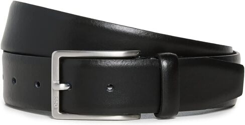 BOSS Men's Grain Leather Dress Belt, Black, 34 in Saudi Arabia