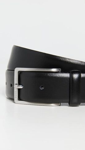 BOSS Men's Grain Leather Dress Belt, Black, 34 in Saudi Arabia