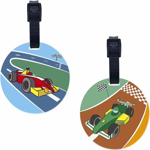 SetGo Car Name Tag for Kids, Plastic Backpack Tag, Set of 2, Customized Tag – Great for Boys and Girls at School Daycare Kindergarten (Fire Truck & Police Car) in Saudi Arabia