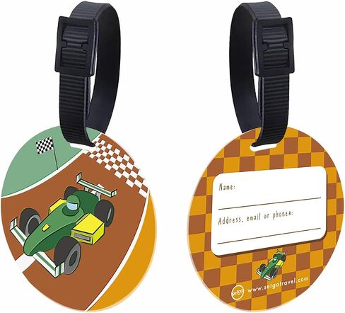 SetGo Car Name Tag for Kids, Plastic Backpack Tag, Set of 2, Customized Tag – Great for Boys and Girls at School Daycare Kindergarten (Fire Truck & Police Car) in Saudi Arabia