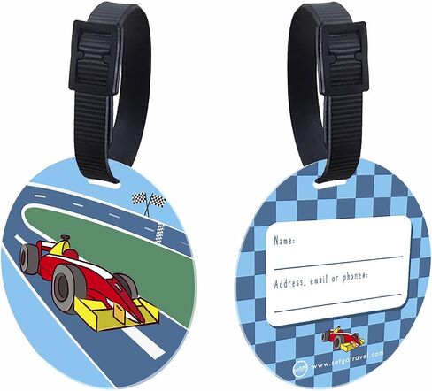 SetGo Car Name Tag for Kids, Plastic Backpack Tag, Set of 2, Customized Tag – Great for Boys and Girls at School Daycare Kindergarten (Fire Truck & Police Car) in Saudi Arabia