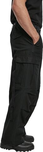 بنطال كارجو M-65 للرجال من برانديت - بنطال كلاسيكي بأشرطة جيوب متصلة بالساق، مقاس فضفاض، ومصنوع من القطن بنسبة 100%. in Kuwait