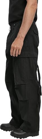 بنطال كارجو M-65 للرجال من برانديت - بنطال كلاسيكي بأشرطة جيوب متصلة بالساق، مقاس فضفاض، ومصنوع من القطن بنسبة 100%. in Kuwait