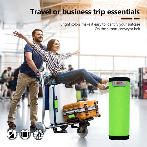 Neoprene Luggage Handle Wrap, 3 Pack Suitcase Grip Bag Identifier Protective Cover, Deep Orange in Saudi Arabia