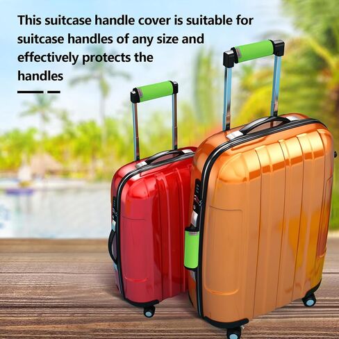 Neoprene Luggage Handle Wrap, 3 Pack Suitcase Grip Bag Identifier Protective Cover, Deep Orange in Saudi Arabia
