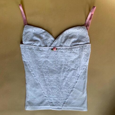Women Y2k Floral Print Camisole Fairy Cute Lace Trim Spaghetti Strap Crop Top Vintage Summer Vest Tank Top Streetwear in Saudi Arabia