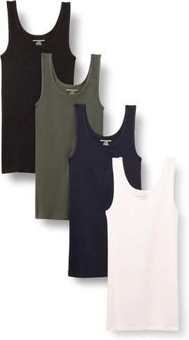 Amazon Essentials Women's Slim-Fit Tank, Pack of 4 in Saudi Arabia