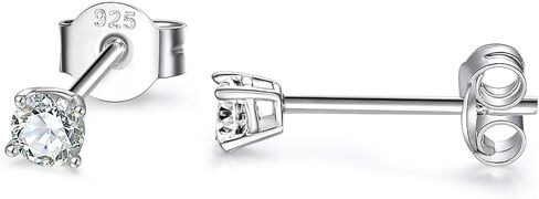 1 Pair Sterling Silver Stud Earrings Hypoallergenic 3mm Small Pearl Earrings Cubic Zirconia Earrings Round Ball Earrings for Women Men, 3 Color Options in Saudi Arabia