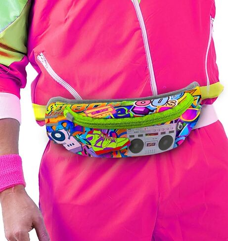 حزمة فاني الثمانينيات / التسعينيات / حزمة الفاني العليا بنمط قديم / حزمة الخصر لحفلة الثمانينات وحفلة التسعينيات الرجعية / حزمة فاني مضحكة للتسعينيات (وردي نيون) in Kuwait