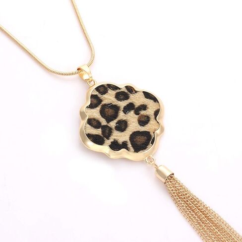 XOCARTIGE Long Necklaces for Women Acrylic Quatrefoil Pendant Necklaces Y Shape Chain Tassel Necklace for Girls in Saudi Arabia