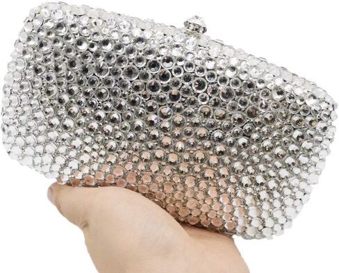 Boutique De FGG Evening bags for Women Wedding Handbags Crystal Clutch Purses with Spikes in Saudi Arabia
