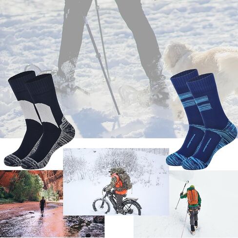 جوارب Jeasona المقاومة للماء للرجال، جوارب دافئة للتنزه سيرًا على الأقدام والتخييم وهدايا الصيد in Kuwait