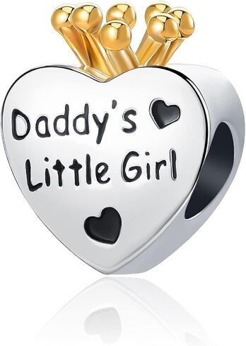 QeenseKc Sister Nana Daddy's Little Girl Sister Charm Heart Crown Crystal Bead لسوار باندورا in Saudi Arabia