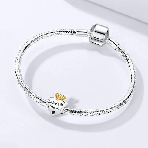 QeenseKc Sister Nana Daddy's Little Girl Sister Charm Heart Crown Crystal Bead لسوار باندورا in Saudi Arabia