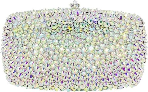 Boutique De FGG Evening bags for Women Wedding Handbags Crystal Clutch Purses with Spikes in Kuwait
