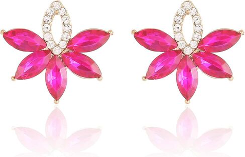 FENBORY Fancy Rhinestone Earrings Cluster Earrings Flower Crystal Stud Drop Earrings Wedding Prom Earrings for Women Girls in Saudi Arabia