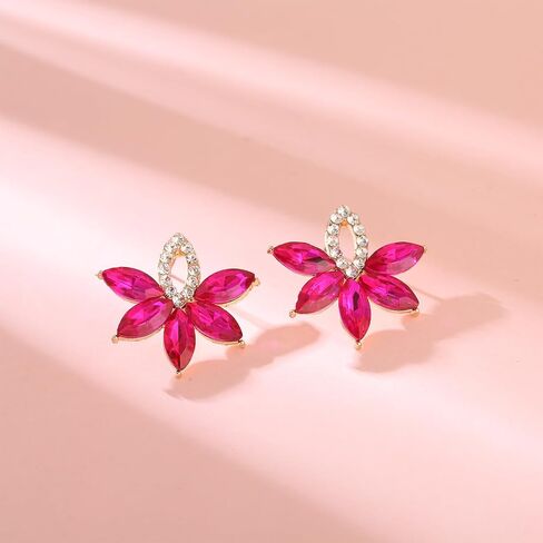 FENBORY Fancy Rhinestone Earrings Cluster Earrings Flower Crystal Stud Drop Earrings Wedding Prom Earrings for Women Girls in Saudi Arabia