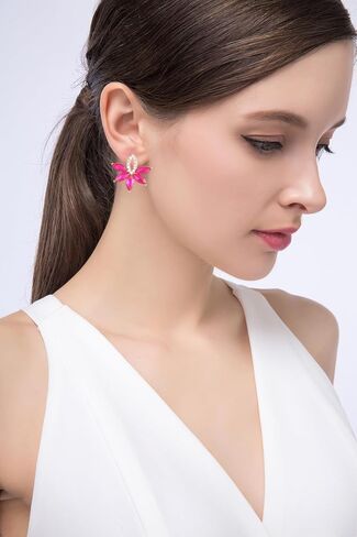 FENBORY Fancy Rhinestone Earrings Cluster Earrings Flower Crystal Stud Drop Earrings Wedding Prom Earrings for Women Girls in Saudi Arabia