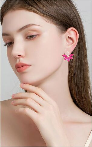 FENBORY Fancy Rhinestone Earrings Cluster Earrings Flower Crystal Stud Drop Earrings Wedding Prom Earrings for Women Girls in Saudi Arabia
