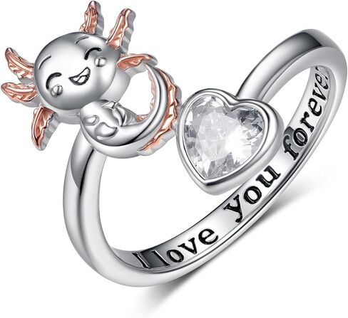 SCZKLAQ Axolotl Ring for Girl 925 Sterling Silver Axolotl Adjustable Open Ring Cute Axolotl Jewelry Gifts for Girls Teens Women in Saudi Arabia