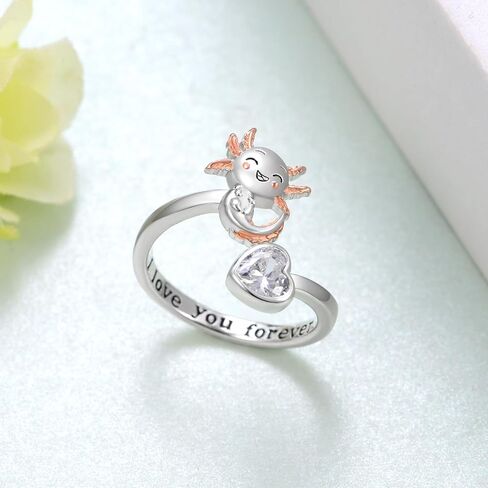 SCZKLAQ Axolotl Ring for Girl 925 Sterling Silver Axolotl Adjustable Open Ring Cute Axolotl Jewelry Gifts for Girls Teens Women in Saudi Arabia