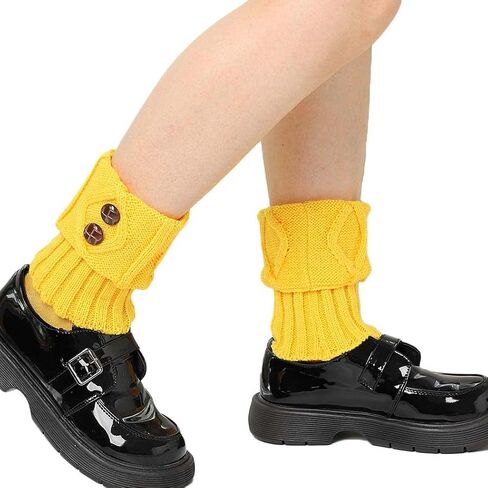 Jerany أحذية قصيرة الجوارب تدفئة الكروشيه محبوك التمهيد الأصفاد تدفئة الساق الجوارب زر التمهيد القبعات العالية للنساء والفتيات in Kuwait