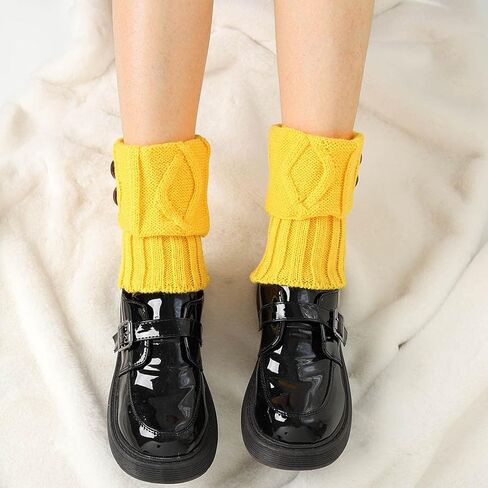 Jerany أحذية قصيرة الجوارب تدفئة الكروشيه محبوك التمهيد الأصفاد تدفئة الساق الجوارب زر التمهيد القبعات العالية للنساء والفتيات in Kuwait