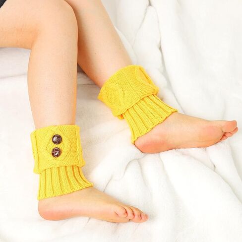 Jerany أحذية قصيرة الجوارب تدفئة الكروشيه محبوك التمهيد الأصفاد تدفئة الساق الجوارب زر التمهيد القبعات العالية للنساء والفتيات in Kuwait