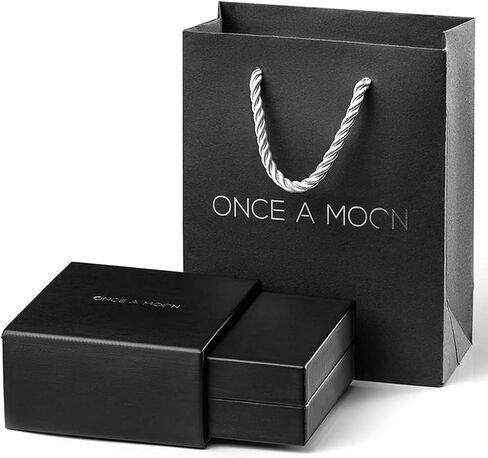 Once A Moon - Sterling Silver Lunar Necklace Made With Real Moon Dust Meteorite | Best Valentine's Day Gifts | Gift for Wife | Best Gift for wife | Gift for her | Astrology Gift (18"+2" Extender) in Saudi Arabia