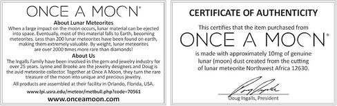 Once A Moon - Sterling Silver Lunar Necklace Made With Real Moon Dust Meteorite | Best Valentine's Day Gifts | Gift for Wife | Best Gift for wife | Gift for her | Astrology Gift (18"+2" Extender) in Saudi Arabia