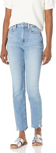 PAIGE Women's Accent High Rise Striaght Leg Made for Hourglass Figure in Mel Destroyed in Saudi Arabia