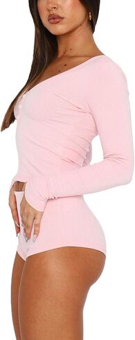 XBTCLXEBCO Ribbed Knit Pajama Set for Women 2 Piece V Neck Button Down Long Sleeve Crop T-Shirt Top and Shorts Lounge Pj Set in Saudi Arabia