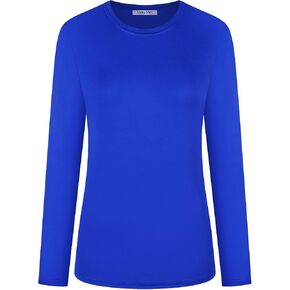Minty Mint Women's Long Sleeve Soft Stretch Crew Neck Medical Scrub Solid