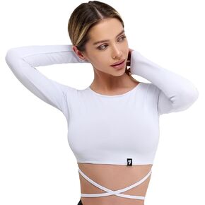 Bona Fide Workout Tops for Women - Short/Long Sleeve Compression Shirt - Breathable Tight Crop Top for Gym, Running, Yoga