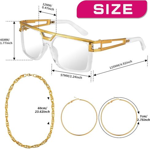 ملابس TraLxwee في التسعينيات لحفلات الهيب هوب للنساء، أزياء التسعينيات بما في ذلك النظارات الشمسية وسلسلة ذهبية وأقراط in Kuwait