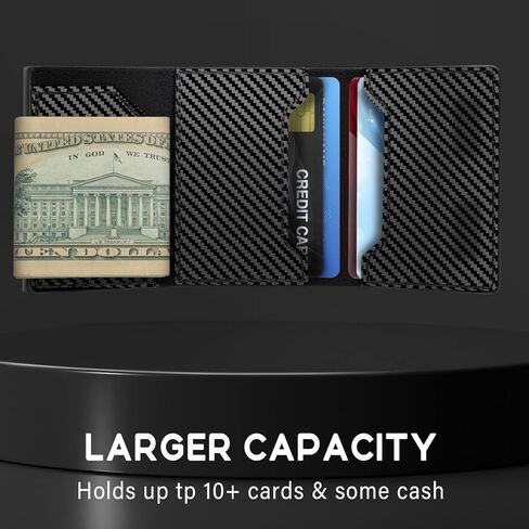 ZIKEE AirTag Wallet Genuine Leather Air Tag Wallet RFID Technology Credit Card Holder for Apple AirTag (No Airtag Included)(Carbon Fiber) in Kuwait