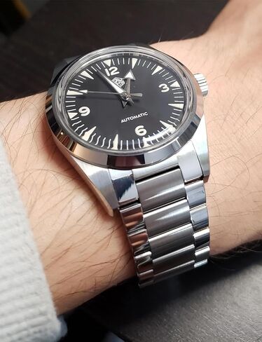 ساعات سان مارتن للرجال، حركة NH35 SN0113W ساعة أوتوماتيكية مع سوار بمشبك فراشة وحزام من النايلون in Kuwait